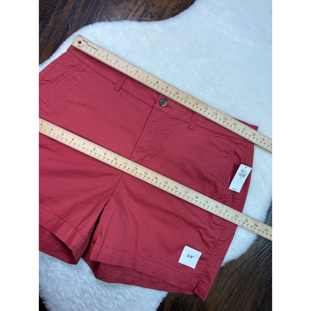 Old Navy Everyday Short 14 Red High Rise Chino Stretch Cotton Twill Women - Picture 5 of 10